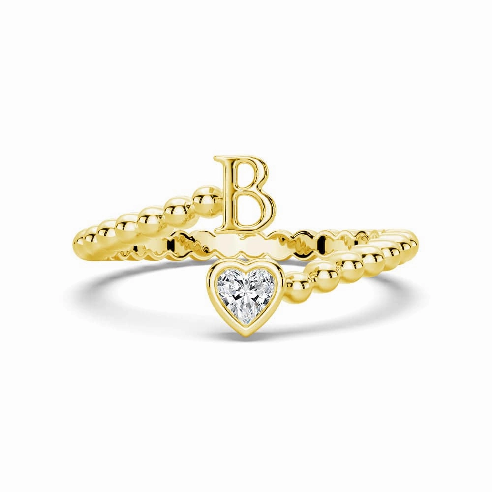 Evening Shine Office Vibe Lab Grown Diamond Personalized Initial Promise Ring