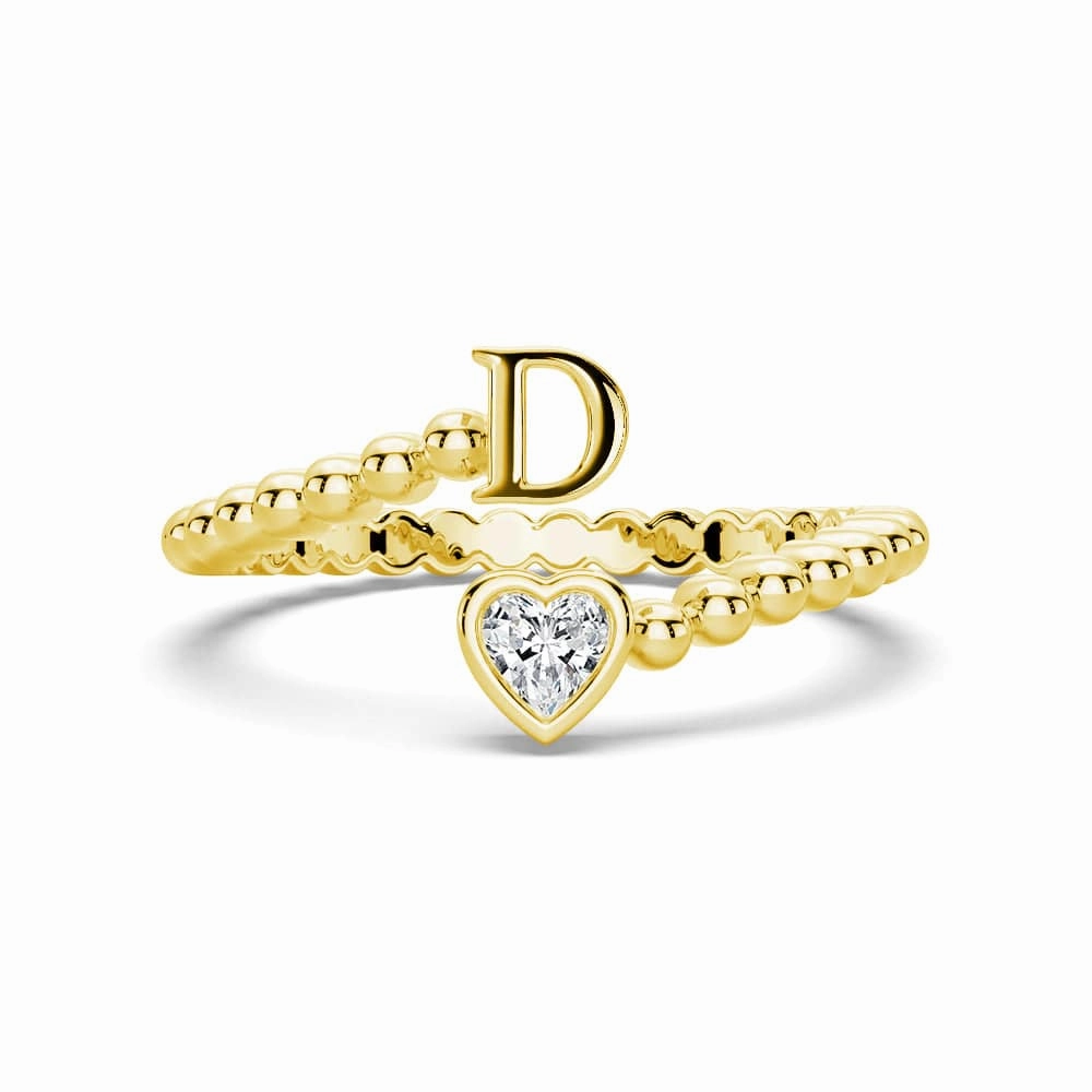 Lab Grown Diamond Personalized Initial Promise Ring Luxury Taste Dynamic Detail