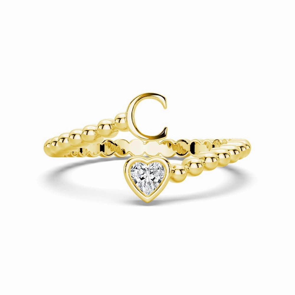 Lab Grown Diamond Personalized Initial Promise Ring Delicate Glow