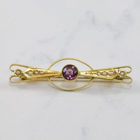 Victorian Paste & Seed Pearl Brooch | 0.60ctw | Glam Night
