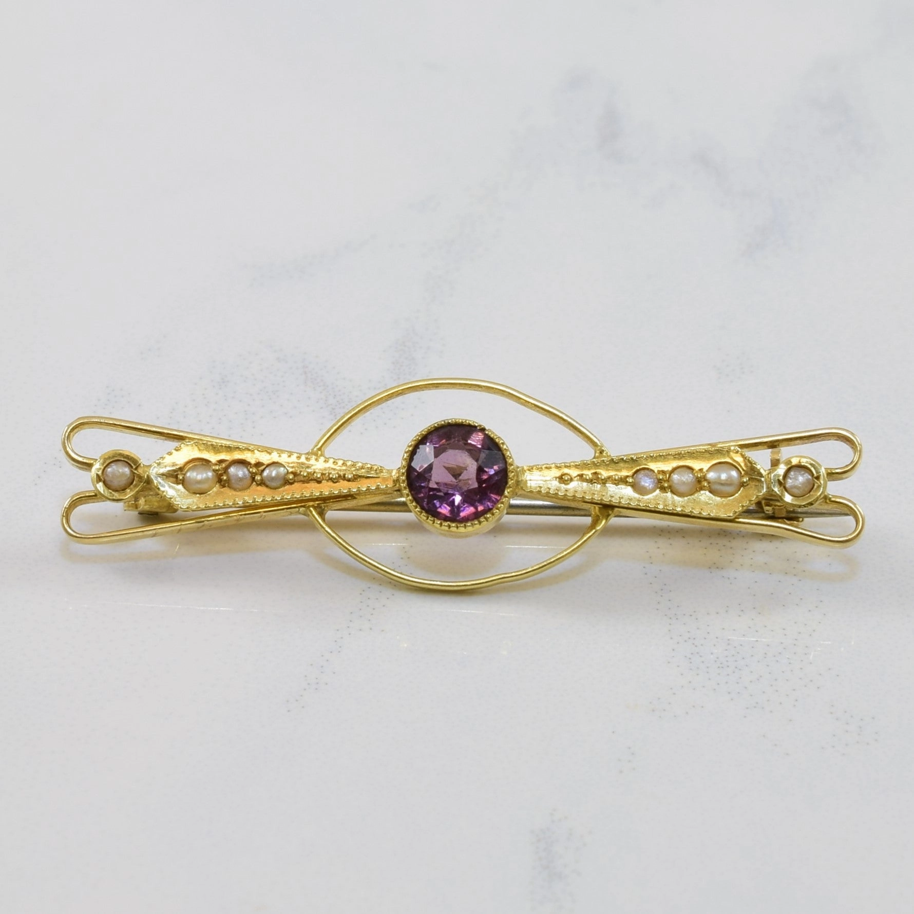 Victorian Paste & Seed Pearl Brooch | 0.60ctw | Glam Night