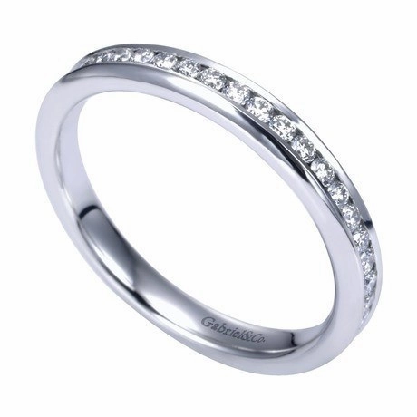 Channel Set Diamond Band .25 Cttw14K White Gold Bright Finish