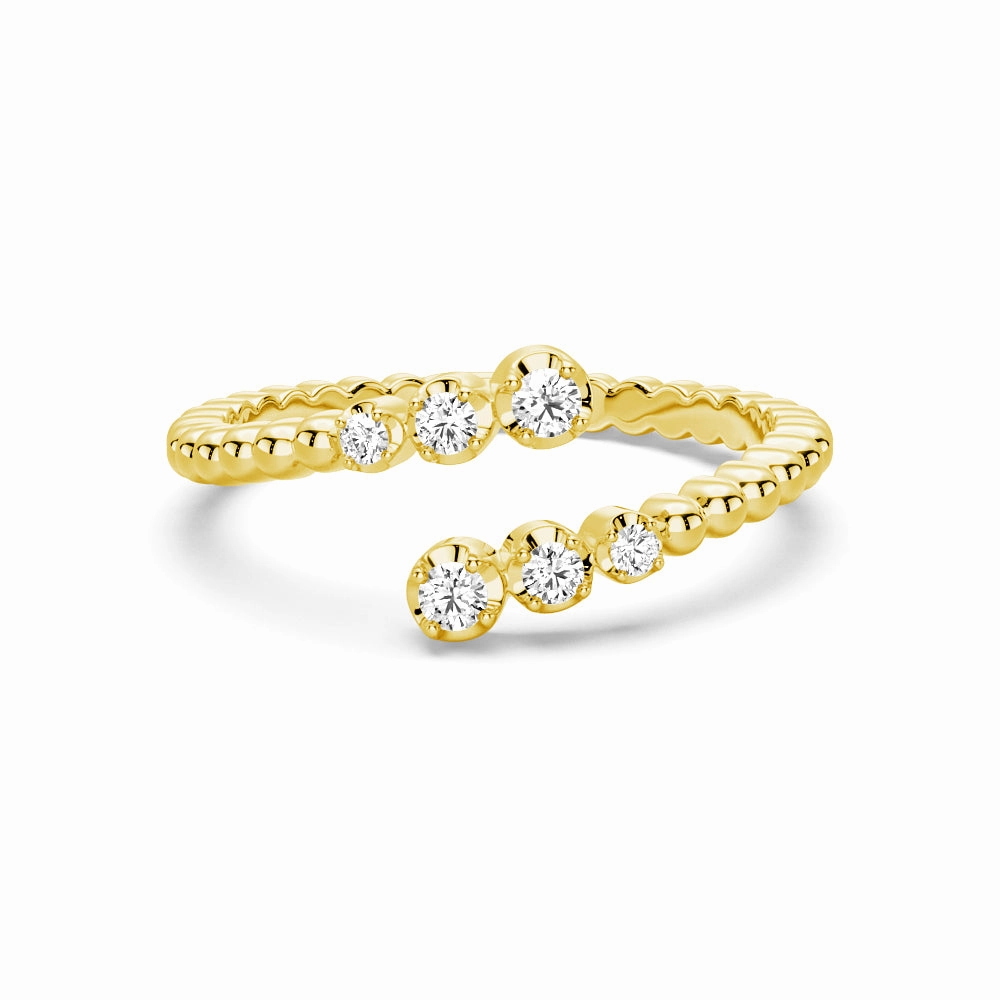 Sun-Kissed Look Ethereal Wave Lab Grown Diamond Open Band Ring