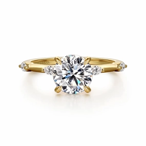 Event Edge Shine Piece Marline - 14K Yellow Gold Round Diamond Engagement Ring