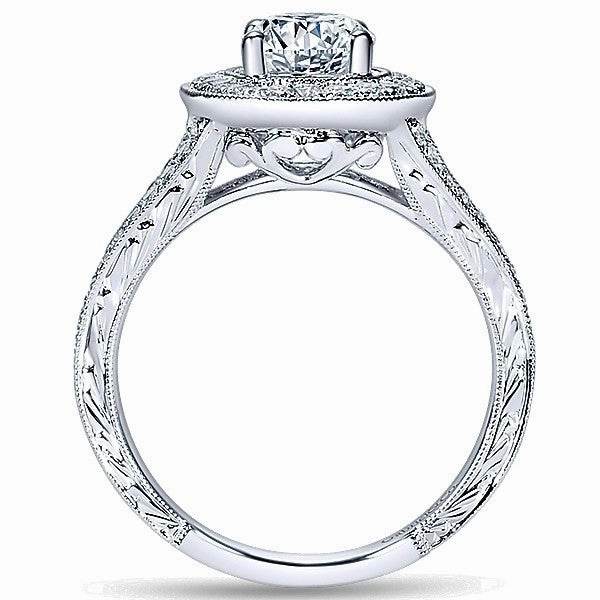 Sentimental Adornment Quality Product Oval Split Shank Diamond Ring .54Cttw 14K White Gold  217A