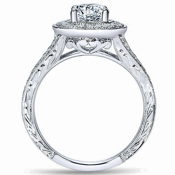 Traditional Gift Oval Split Shank Diamond Ring .54Cttw 14K White Gold  217A