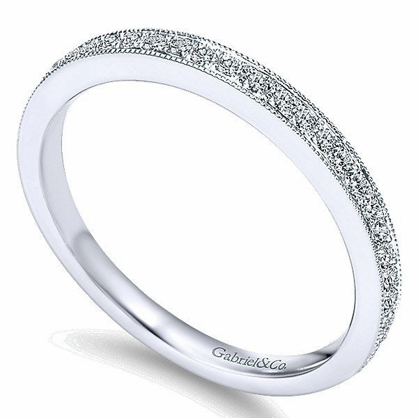 Brand Name Fine Accessory Bead Set Diamond Wedding Band 1/5 Cttw 14K White Gold 187B