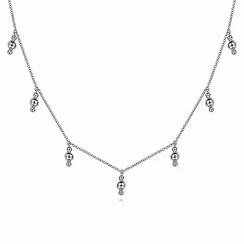 925 Sterling Silver Beads Droplet Necklace Romantic Gesture