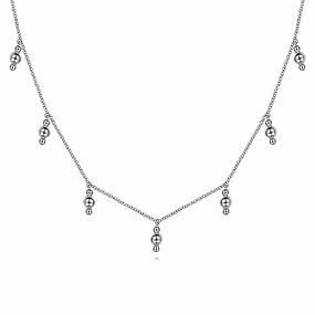 925 Sterling Silver Beads Droplet Necklace Romantic Gesture