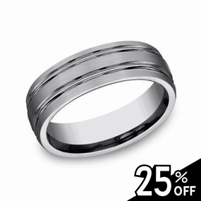 Cool Texture Night Spark Comfort-Fit Titanium Wedding Band