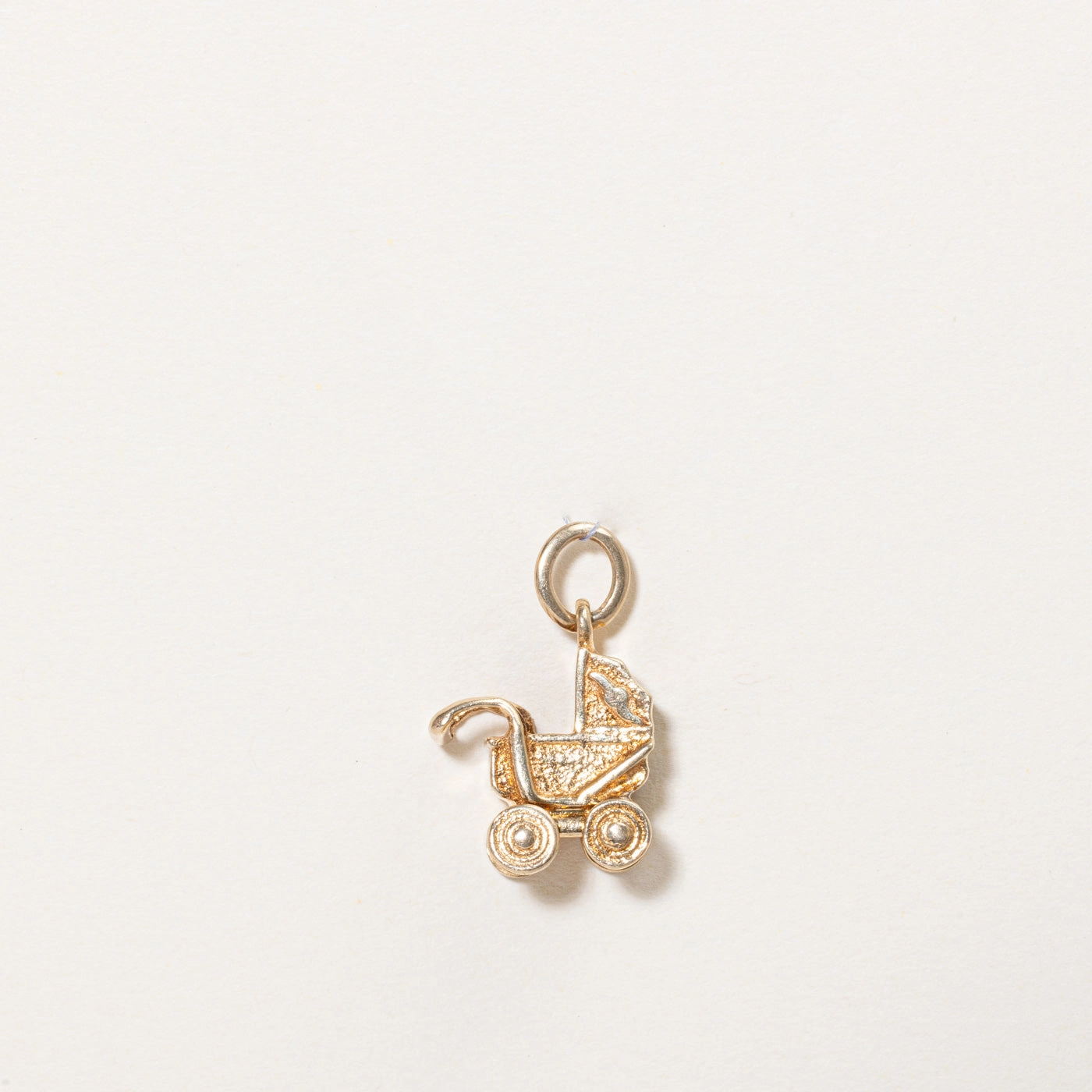 14k Yellow Gold Baby Carriage Charm Opulent Craft Polished Shape
