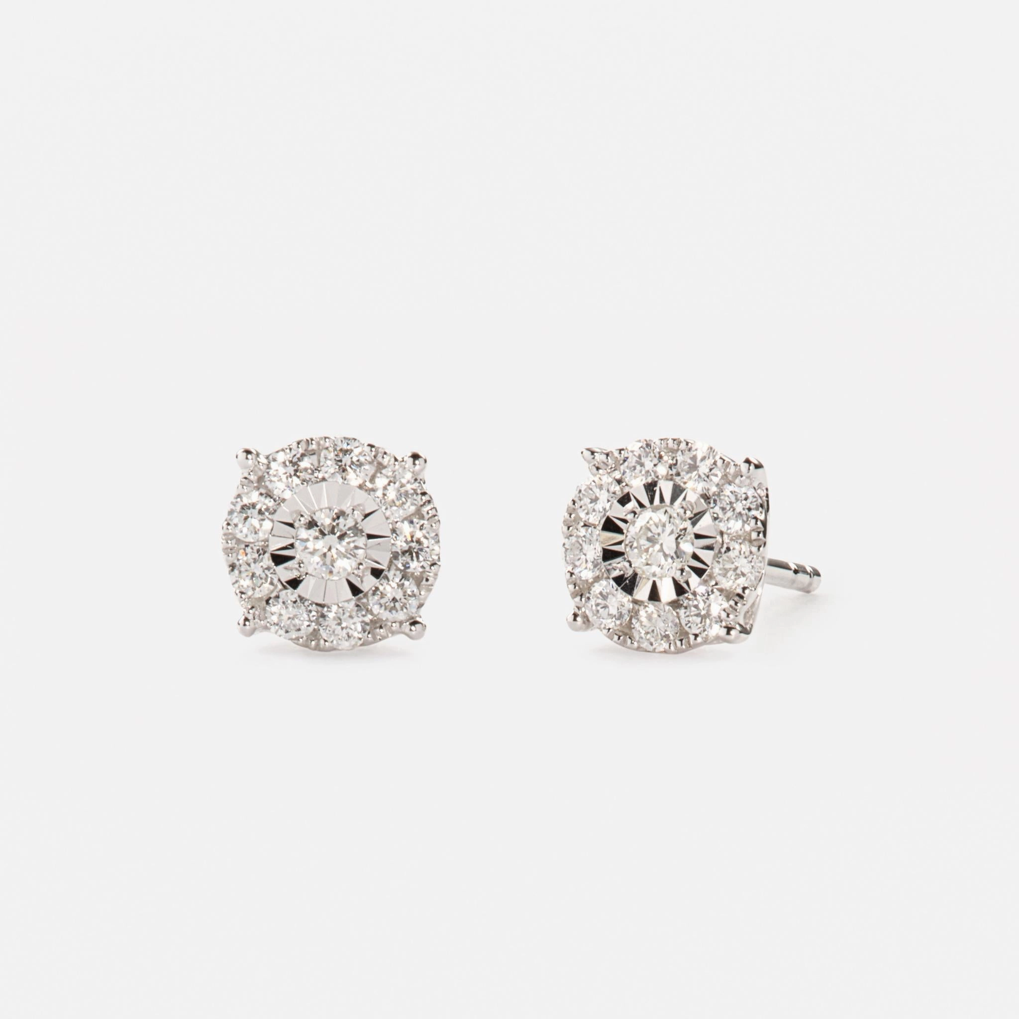 Diamond Earrings - 1 Carat Miracle Plate Dazzling Shine