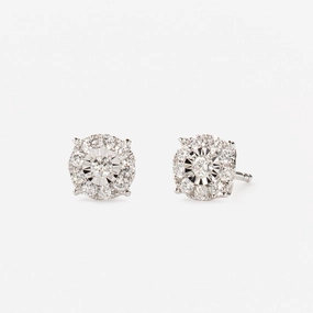Diamond Earrings - 1 Carat Miracle Plate Dazzling Shine
