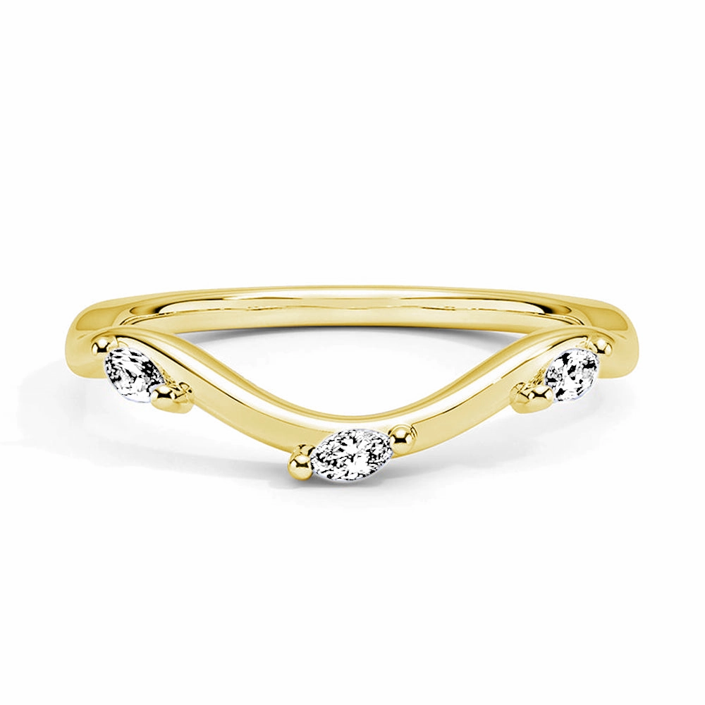 Willow Curved Lab Grown Diamond Band Shining Feature