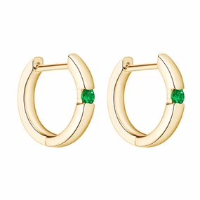 Emerald Hoop Earrings | S925 Timeless Beauty Minimal Finish