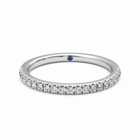 Fresh Design Classic Pav?? Moissanite Wedding Band with Anniversary Stone Accent