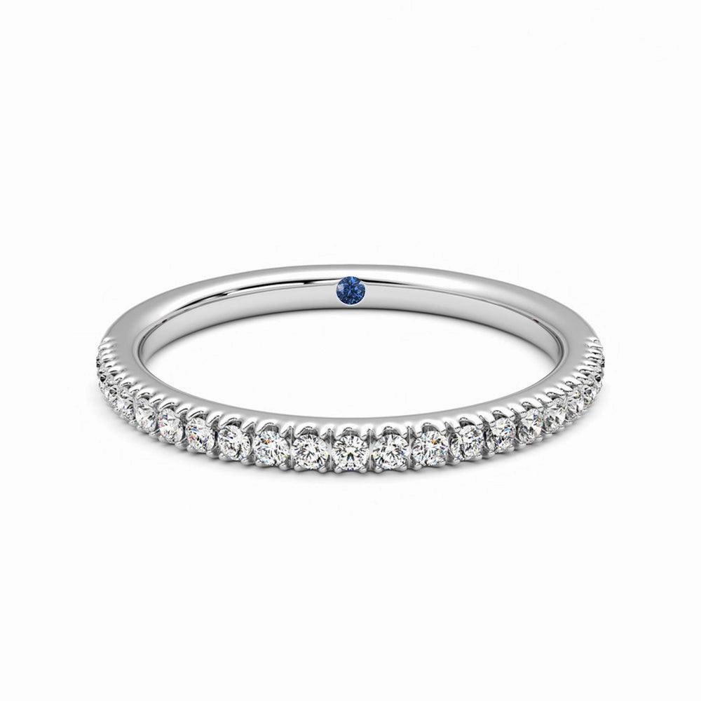 Fresh Design Classic Pav?? Moissanite Wedding Band with Anniversary Stone Accent