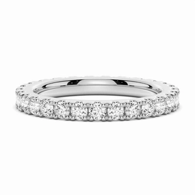 French Pave Round Cut Moissanite Eternity Band Fashionable Jewelry Occasion Accent