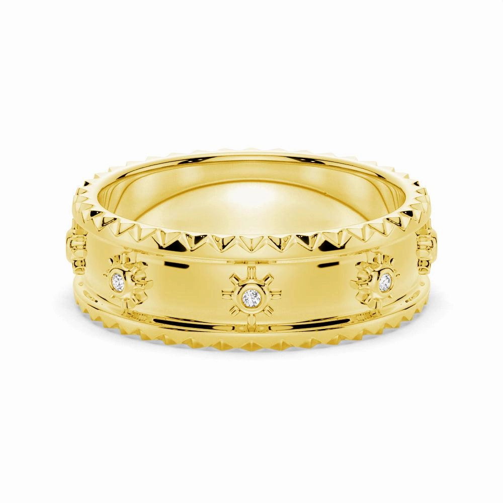 Seasonal Look Soft Glimmer Modern Sunshine Round Cut Moissanite Fashion Ring