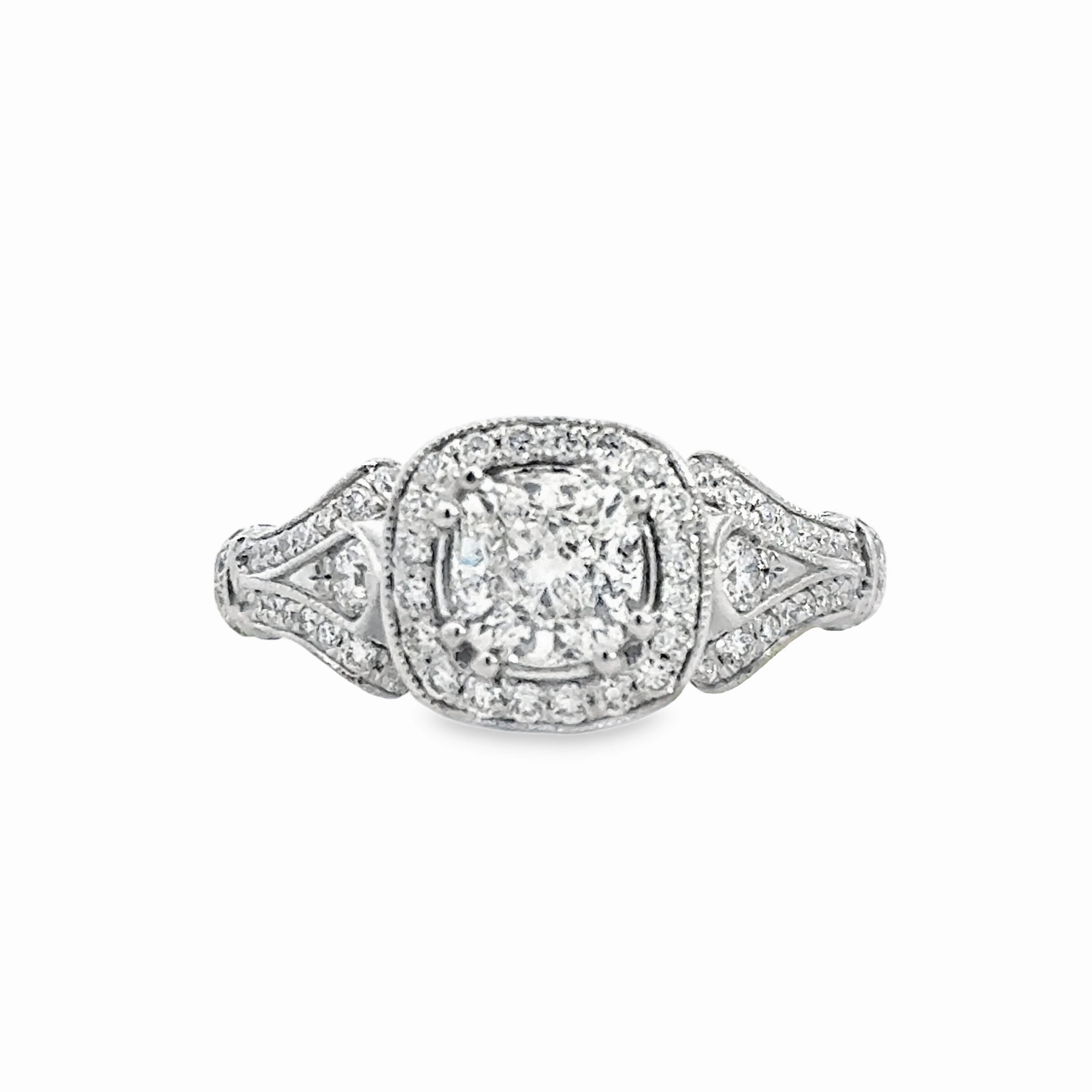 Kirkland Jewelry Estate | 14K White Gold Diamond Engagement Ring Flawless Look