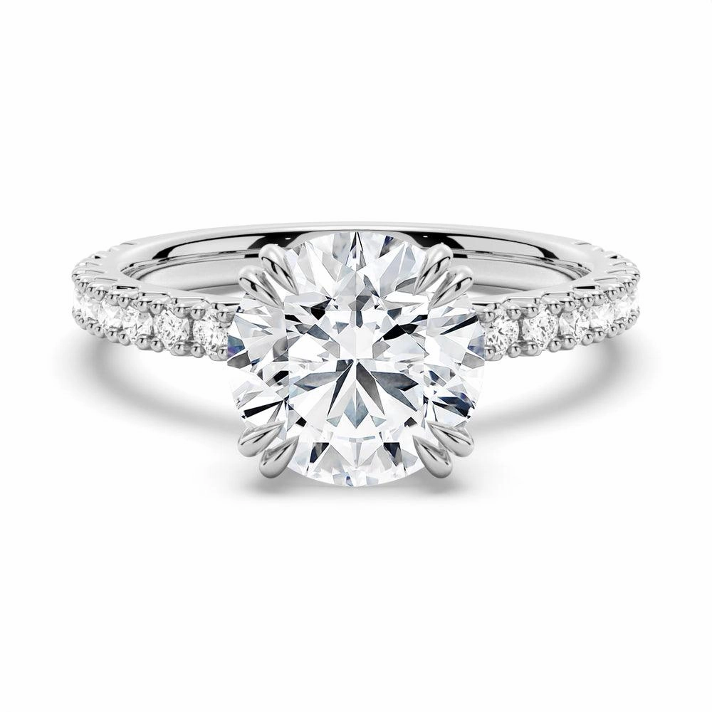Moissanite Engagement Ring Solitaire With Pav?? Accents Elegant accessory Layered Accent