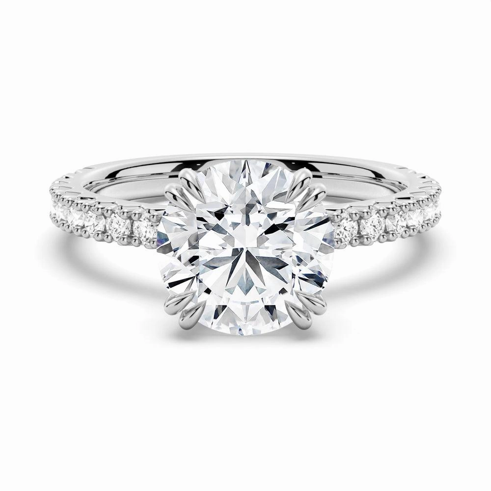 Moissanite Engagement Ring Solitaire With Pav?? Accents Festive Touch