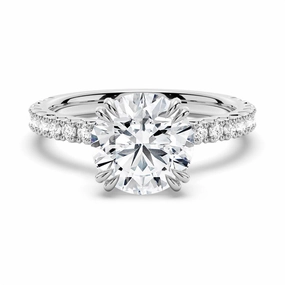 Moissanite Engagement Ring Solitaire With Pav?? Accents True Touch Formal Layer