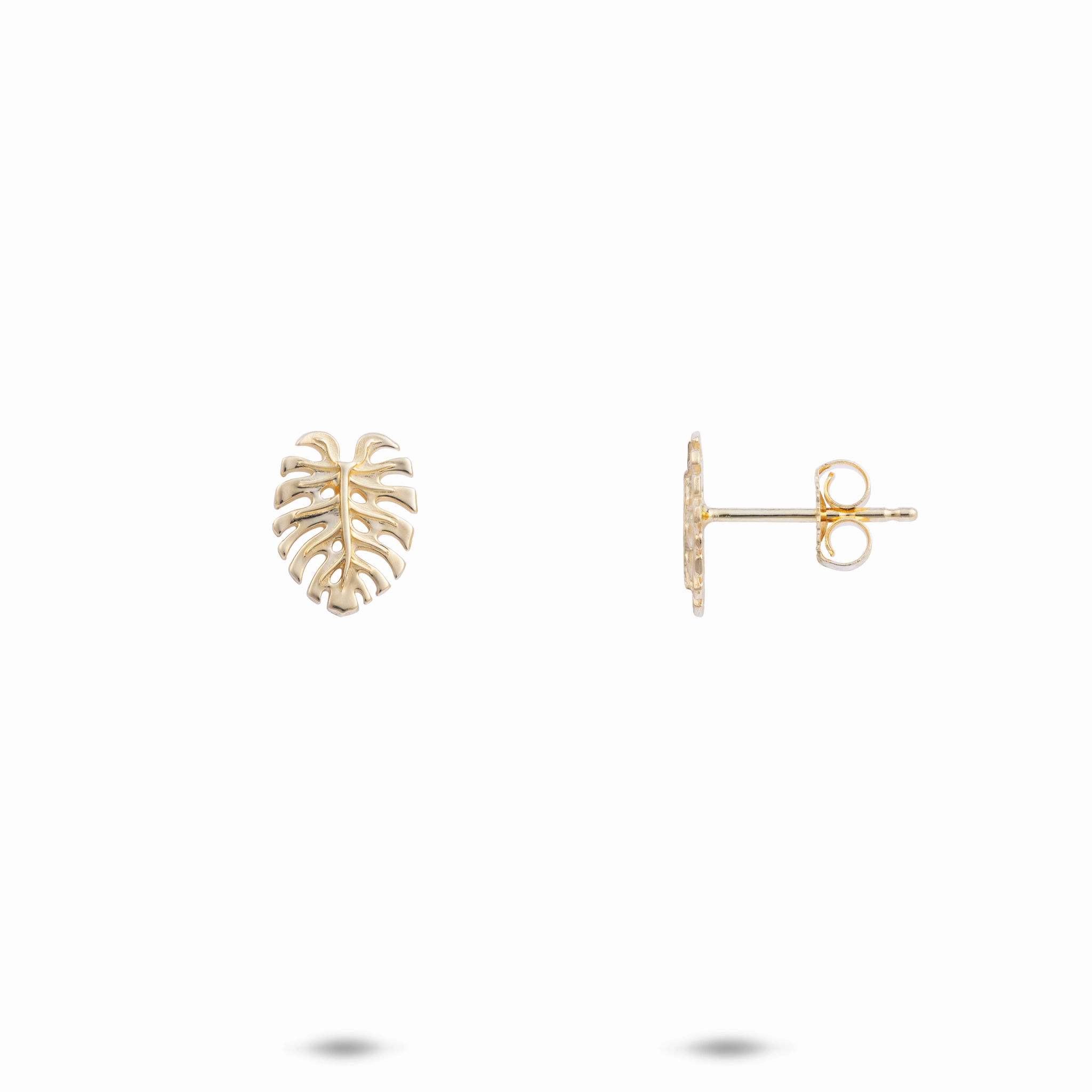 Finest Style Monstera Earrings in Gold - 9mm