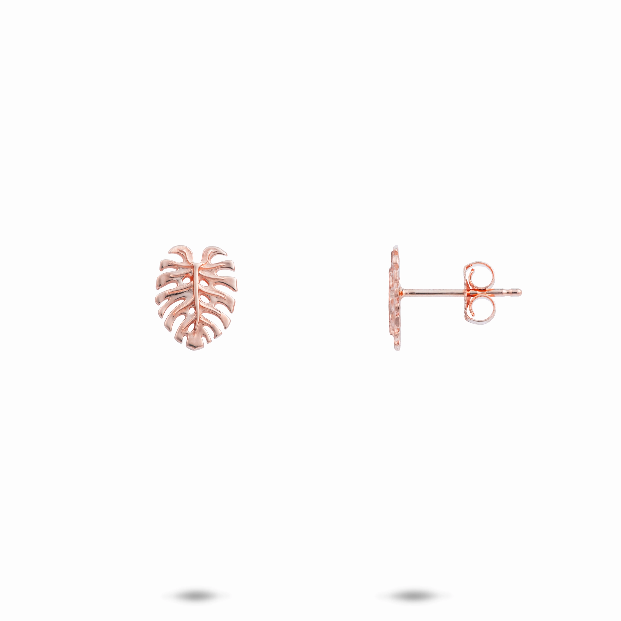 Luxury feature Signature Touch Monstera Earrings in Rose Gold - 9mm