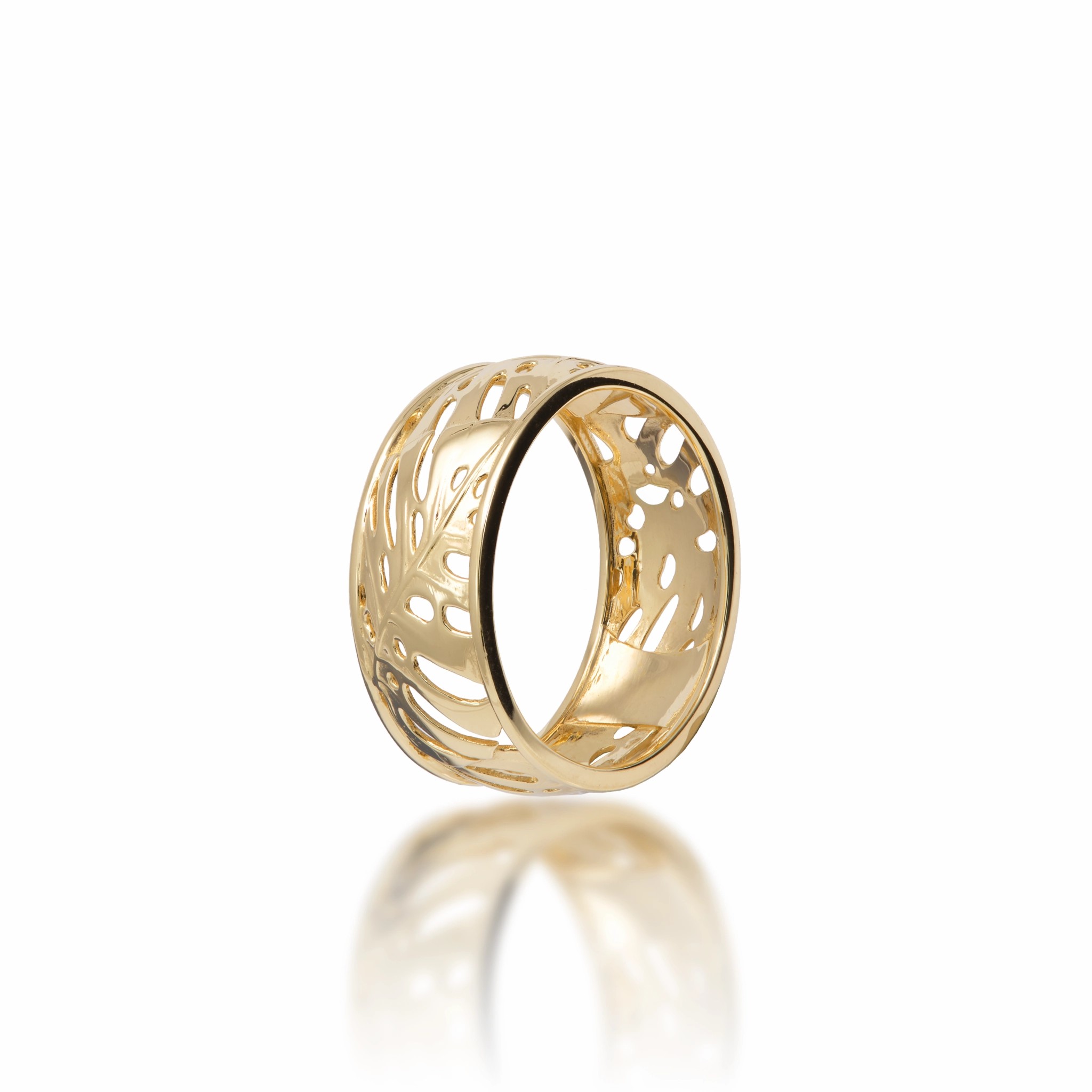 Glamorous Edge Fashion Statements Monstera Ring in Gold - 8mm