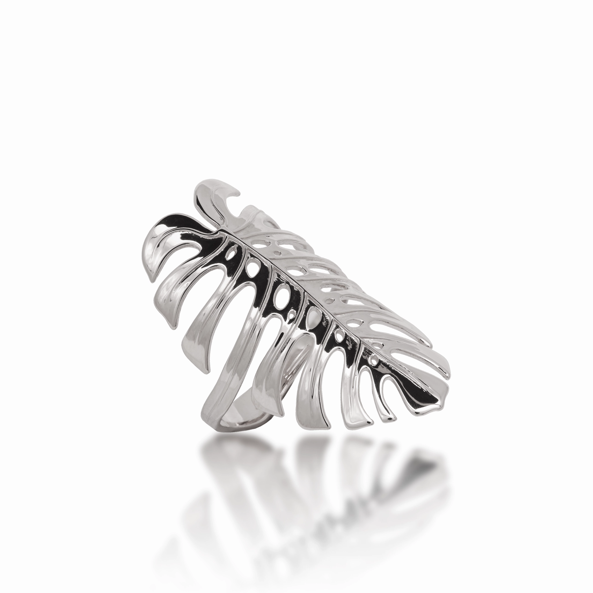 Monstera Ring in White Gold - 30mm Allure Detail Refined Element
