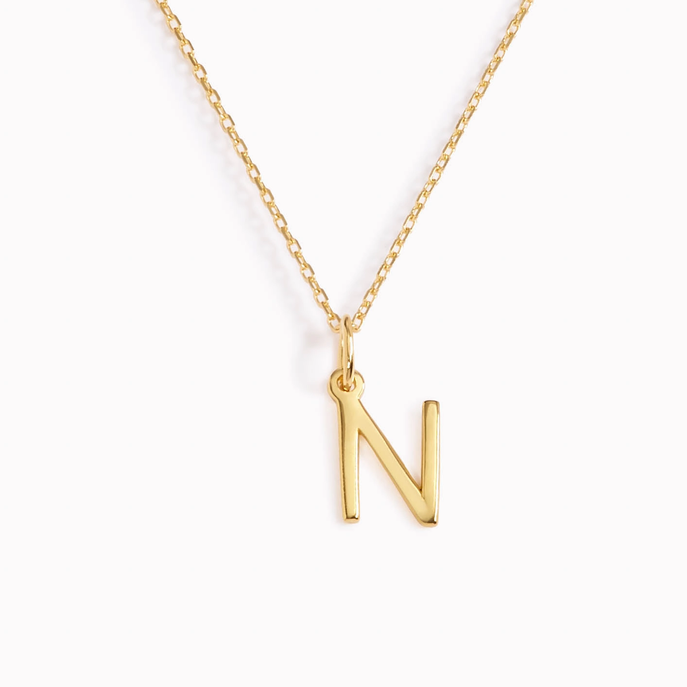 Minimal accessory N Necklace / Gold Initial Necklace
