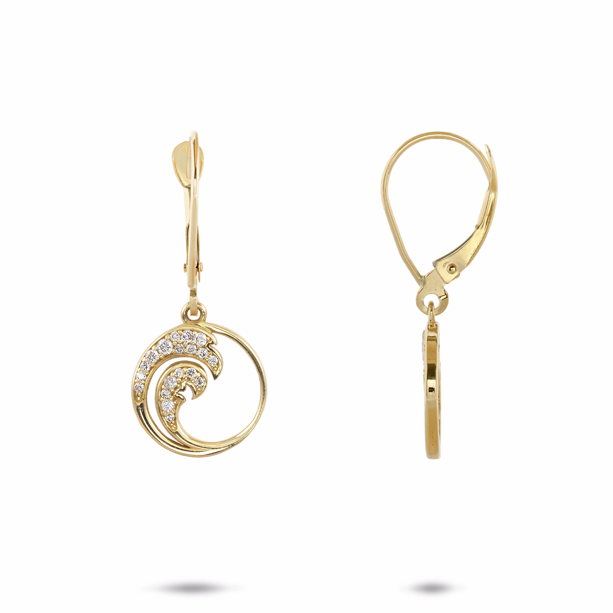 Glam Mode Nalu Earrings in Gold with Diamonds - 12mm