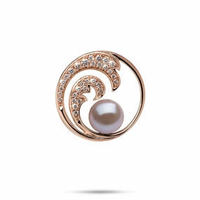 Subtle Glamour Nalu Lilac Freshwater Pearl Pendant in Rose Gold with Diamonds - 24mm
