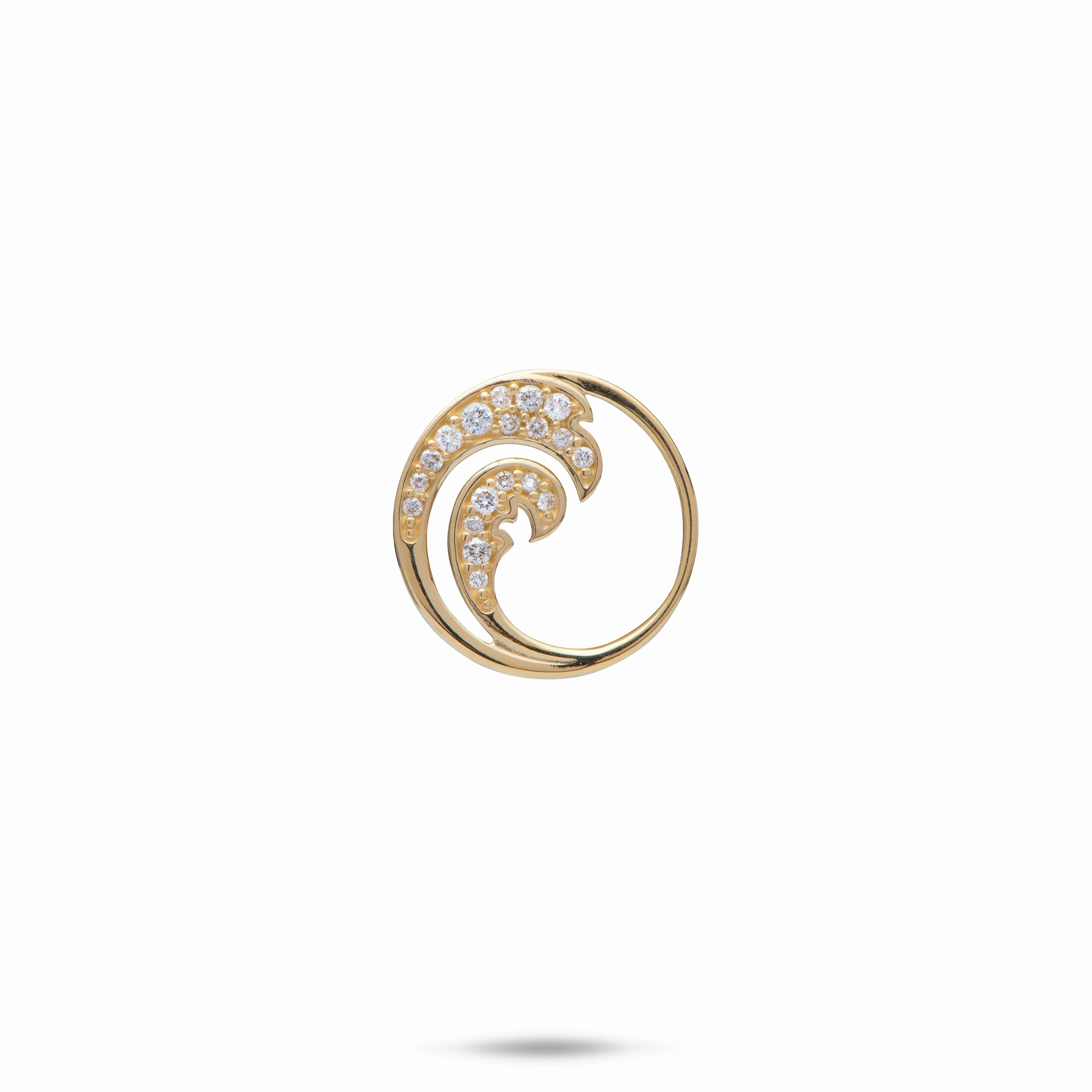 Trend Accent Shiny Gifts Nalu Pendant in Gold with Diamonds - 15mm