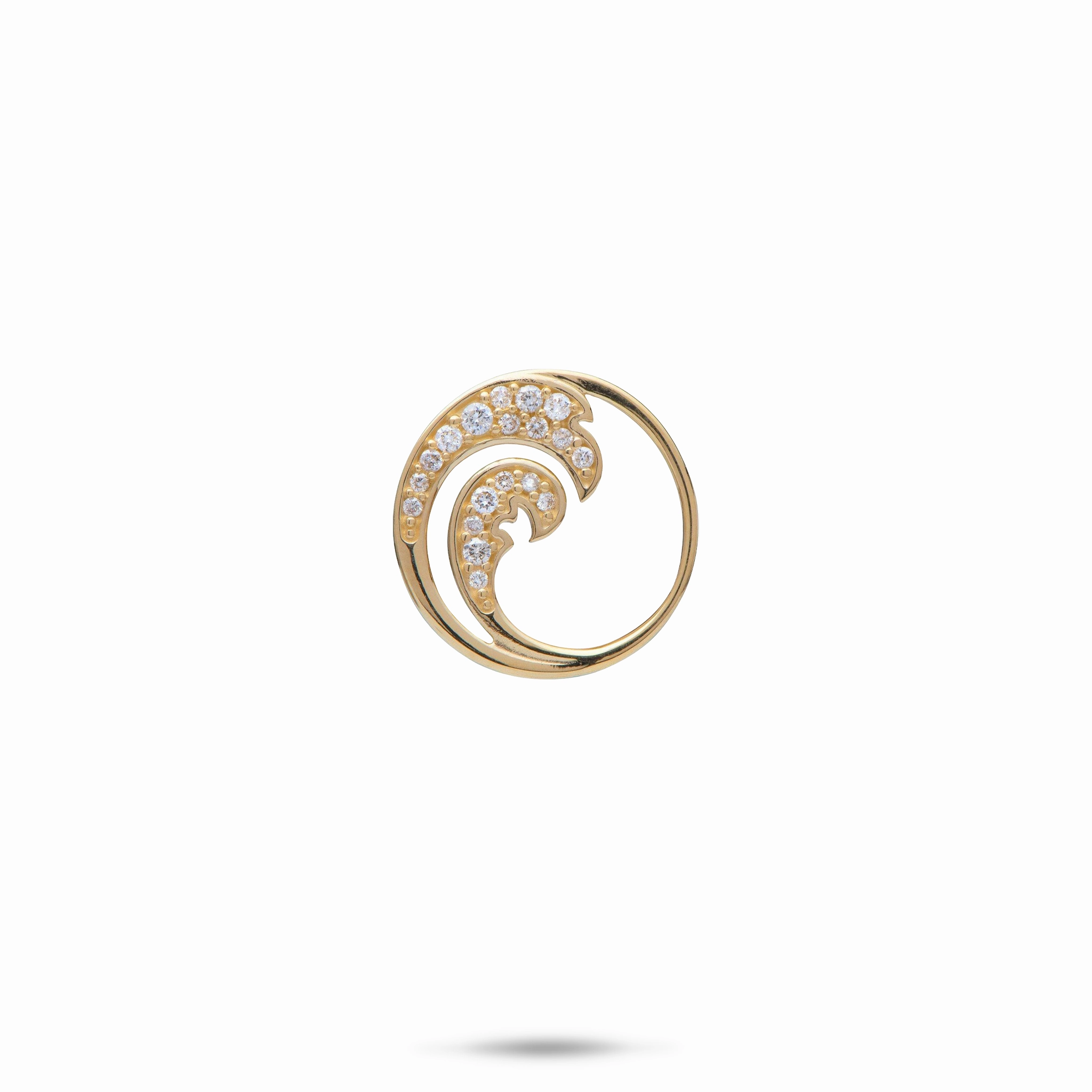 Nalu Pendant in Gold with Diamonds - 15mm Ethereal Accent Charming Piece