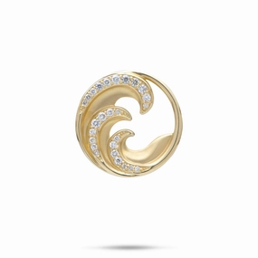 Romantic Set Nalu Pendant in Gold with Diamonds - 22mm