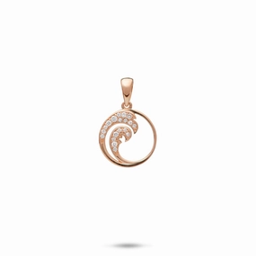 Party Outfit Nalu Pendant in Rose Gold with Diamonds - 12mm