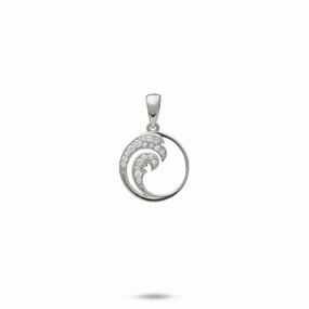 Layer Ready Festival Outfit Nalu Pendant in White Gold with Diamonds - 12mm