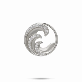 Nalu Pendant in White Gold with Diamonds - 22mm Bold Appeal