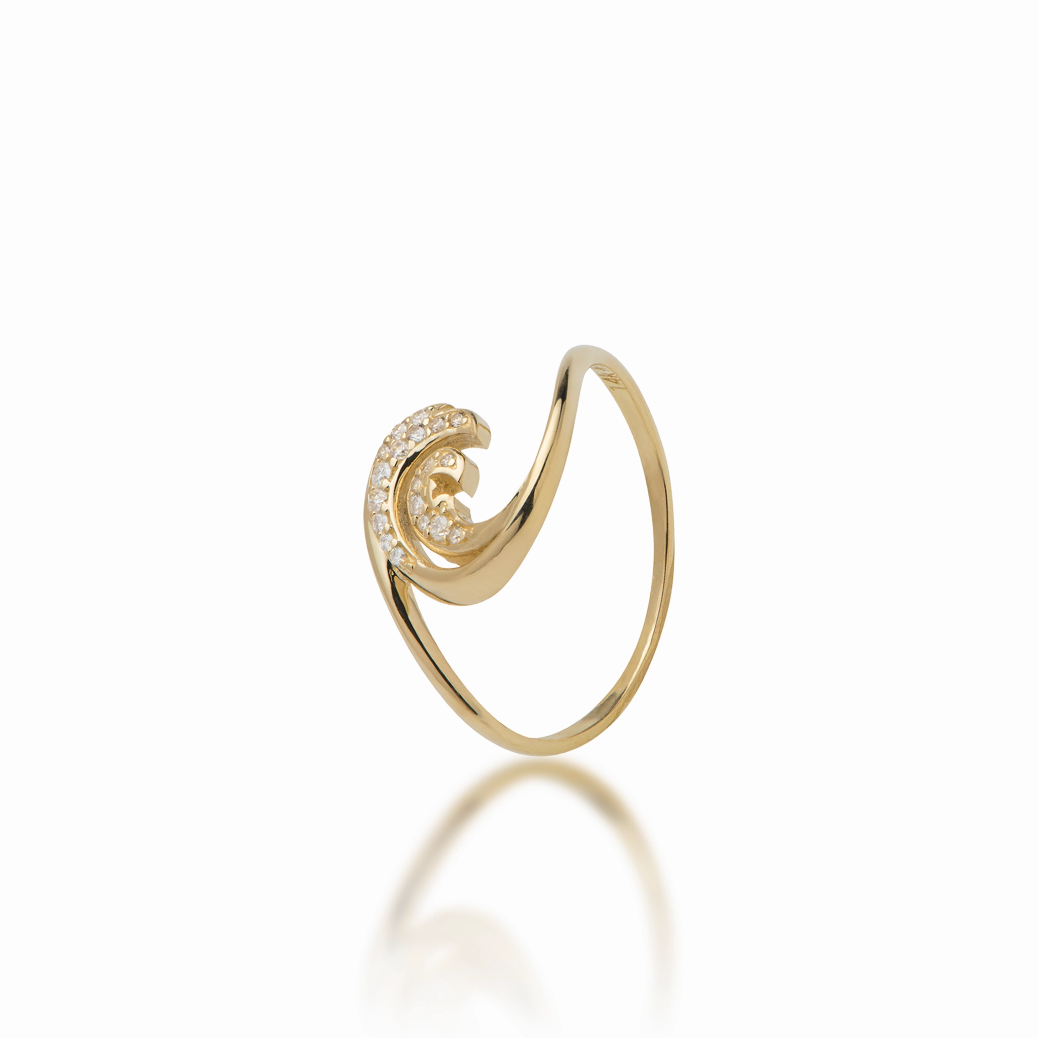 Timeless Duo Nalu Ring in Gold with Diamonds  - 12mm