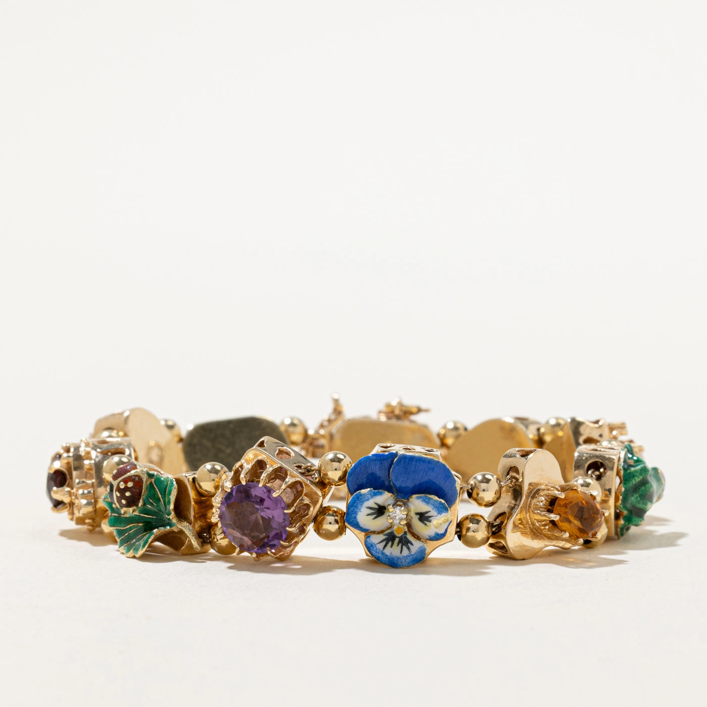Luxe Mood Multi Gemstone Nature Motif Sliding Charm Bracelet | 5.09ctw | 7"