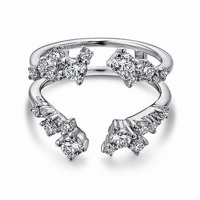 Prong Set Asymmetrical Constellation Diamond Wedding Band Unbendable Piece