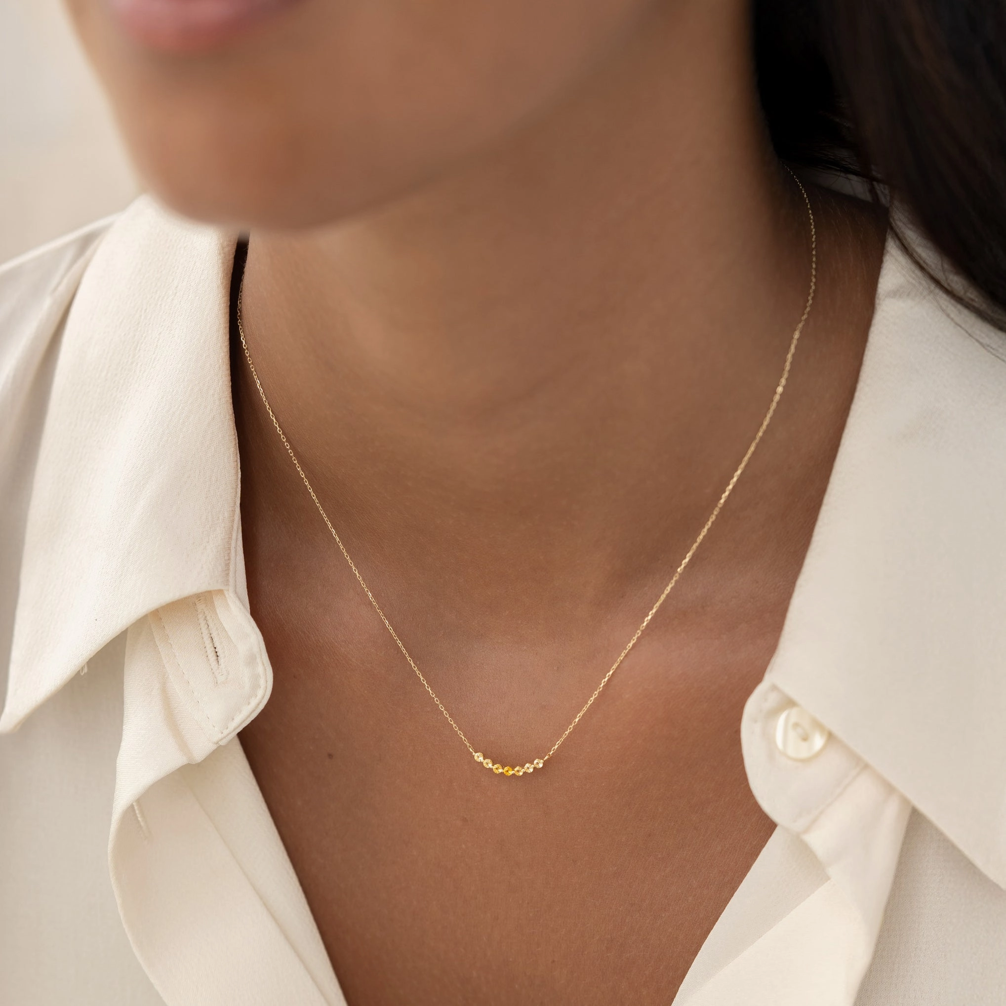 Evening Look Luxe Appeal November Birthstone Necklace 14k Gold - Ombre Citrine