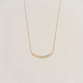 Glistening Finish Festive Outfit October Birthstone Necklace 14k Gold - Opal