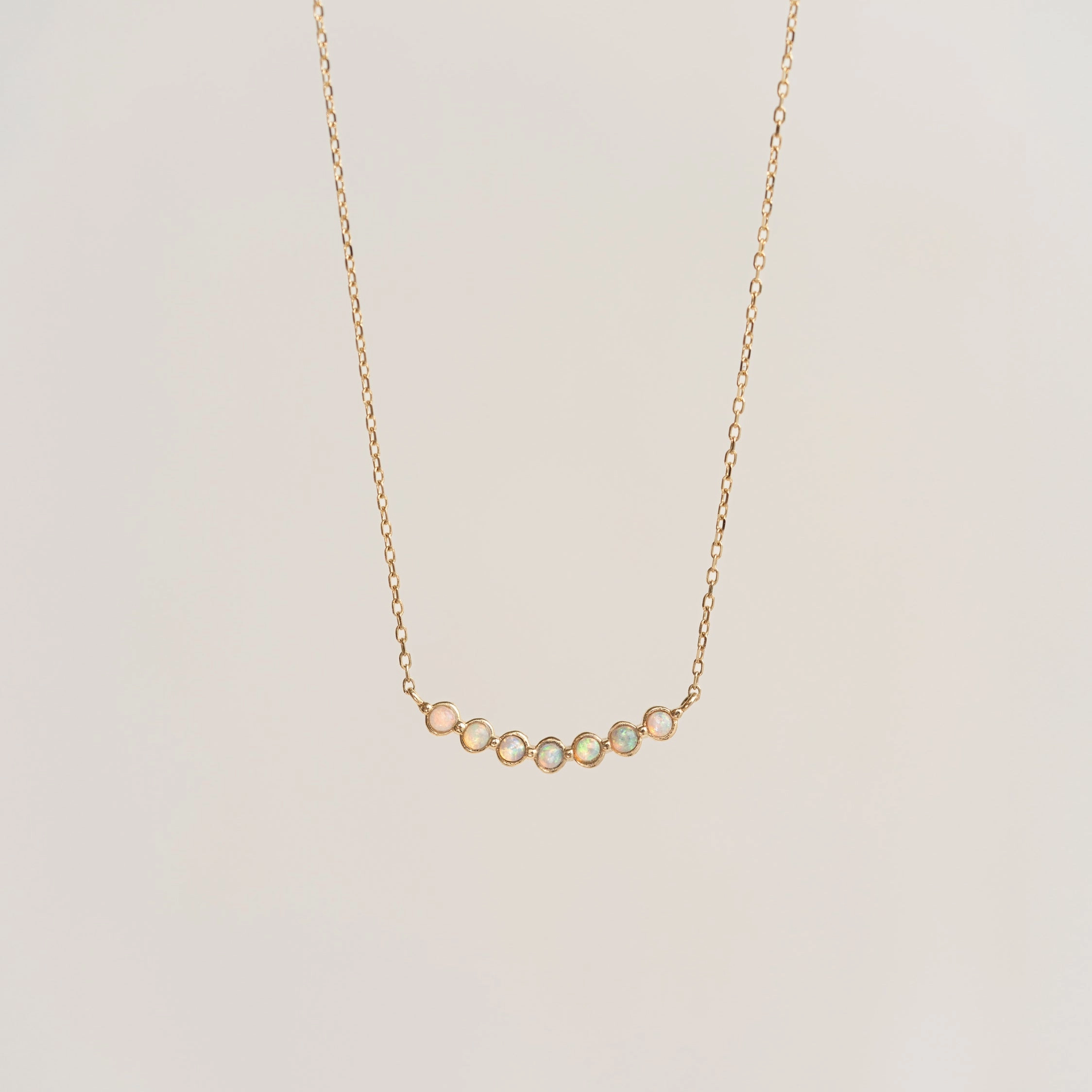 Luxury Set Timeless Finish October Birthstone Necklace 14k Gold - Opal