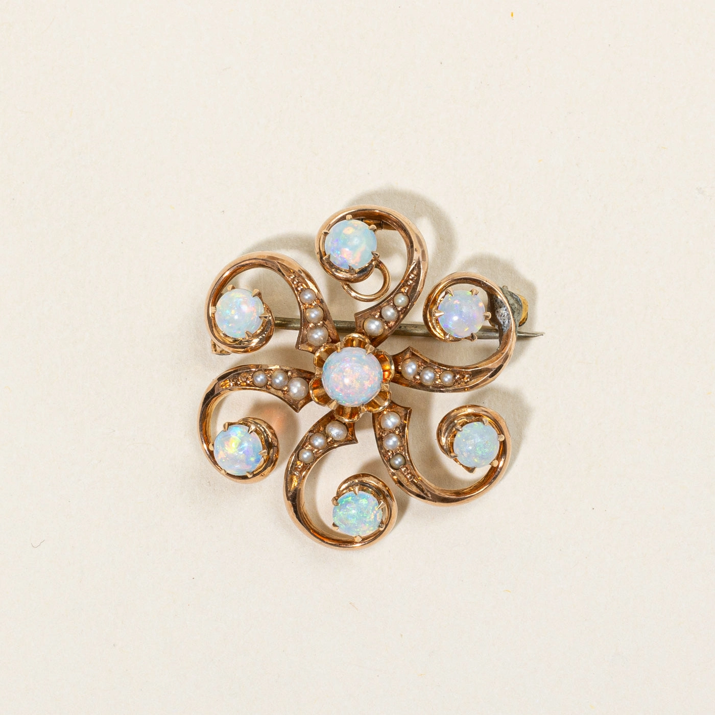 Opal & Seed Pearl Modified Brooch & Pendant | 1.00ctw | Luxurious Detail
