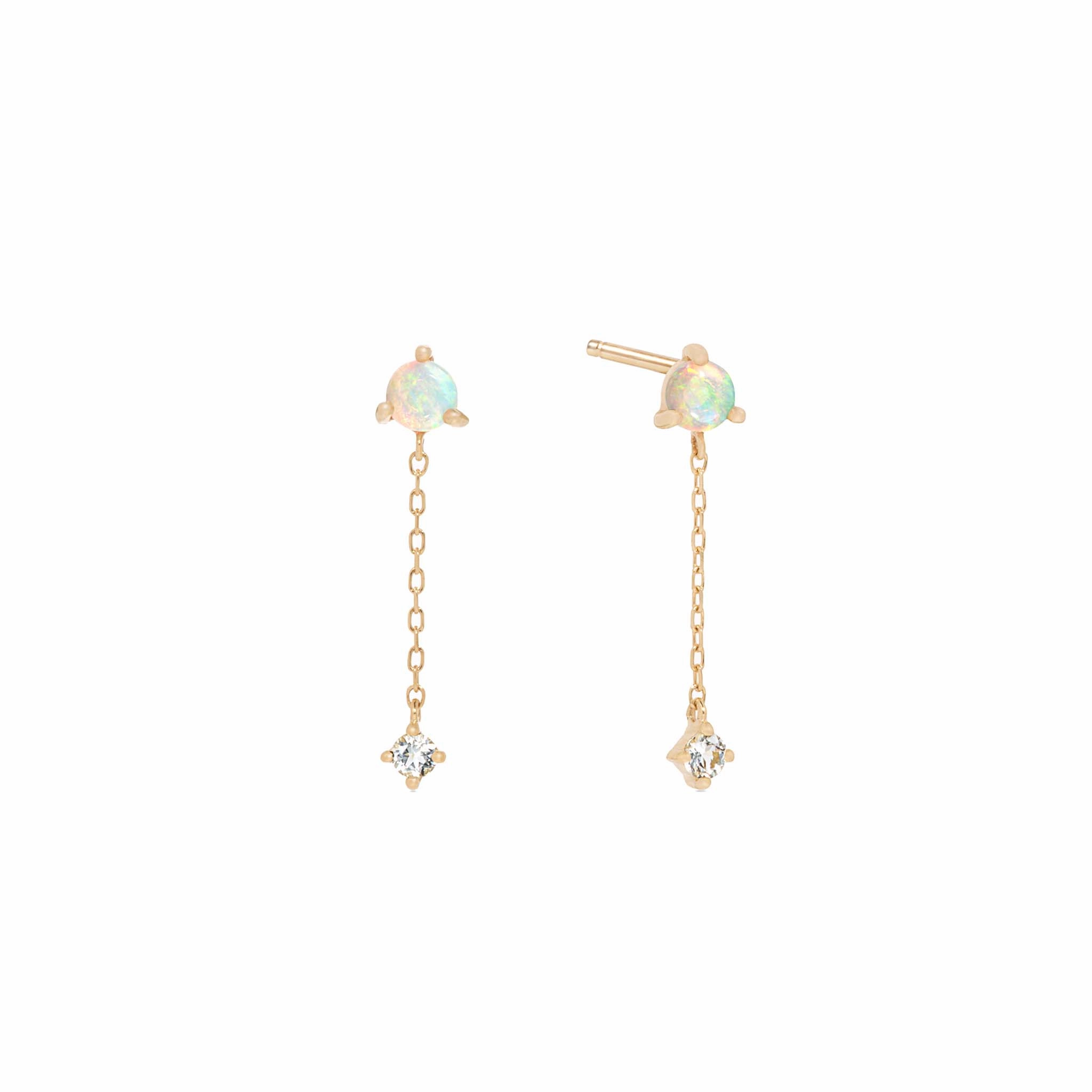 Shiny Style Bold Pop Opal Dangle Earrings 14k Gold - Engla