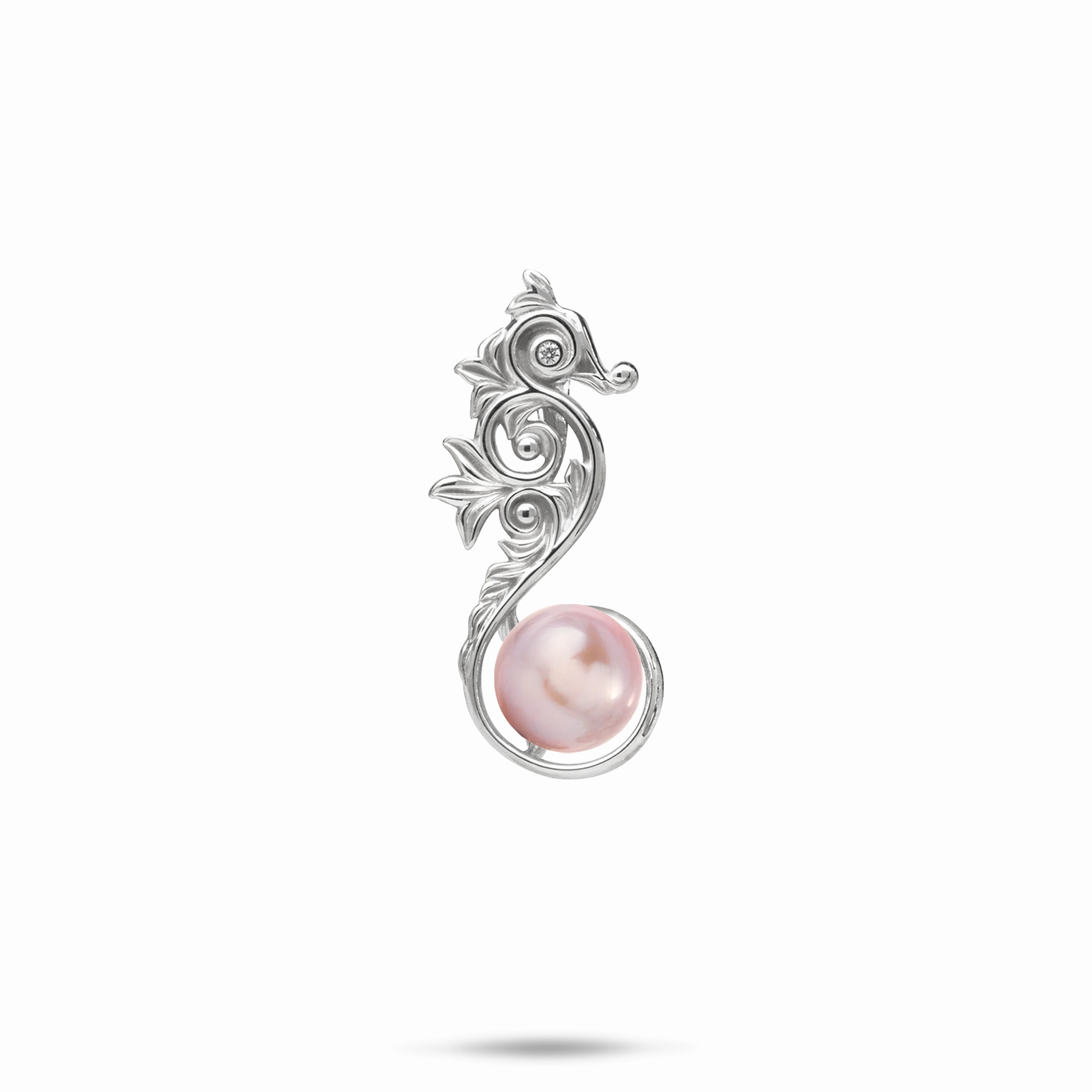 Pick A Pearl Living Heirloom Seahorse Pendant in Sterling Silver - 24mm Sparkle Focus Exclusive Glow