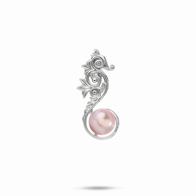 Polished Lines Bold Feature Pick A Pearl Living Heirloom Seahorse Pendant in Sterling Silver - 24mm
